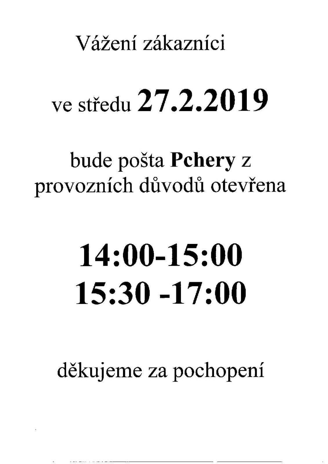 Pošta Pchery- změna otevírací doby dne 27.2.2019.jpg